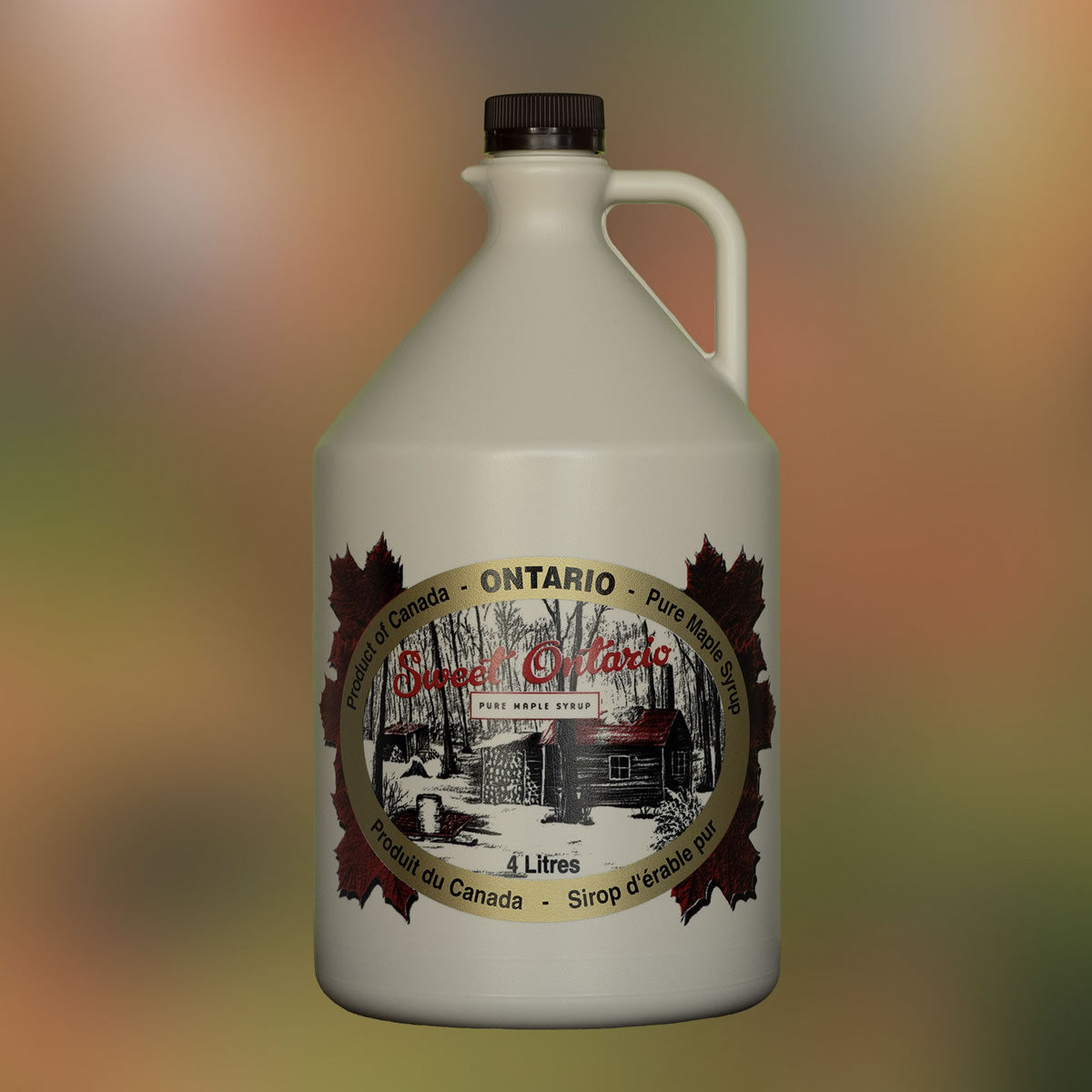 Photo of a single 4 litre jug of maple syrup